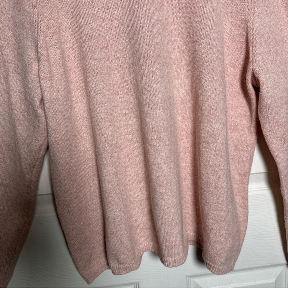 Orvis Women’s XL Classic Mock Neck Pullover Wool Sweater Pastel Pink Ribbed Norm - Picture 4 of 10